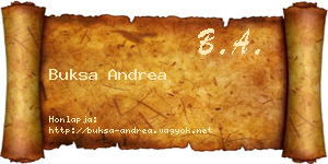 Buksa Andrea névjegykártya