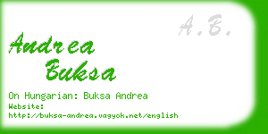 andrea buksa business card